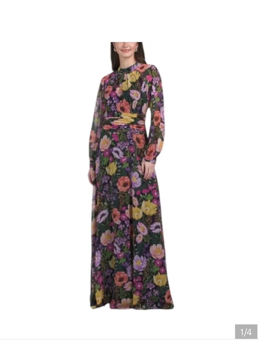 TERI JON BY RICKIE FREEMAN Floral Chiffon Gown size 14 New NWT